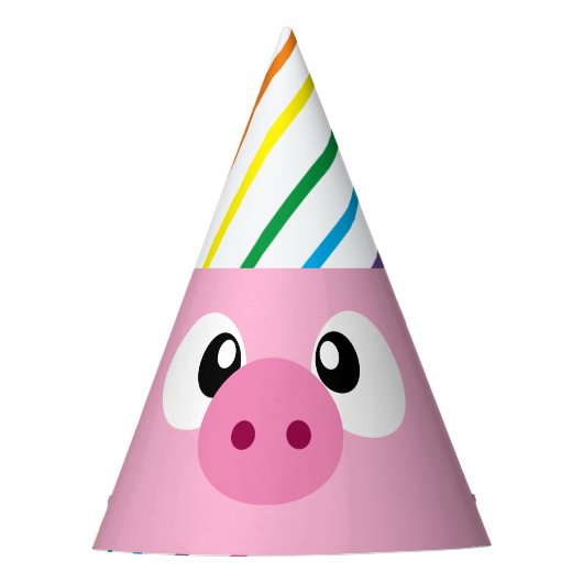 ピンクピッグパーティーハットパーティー帽子 パーティーハット (正面)