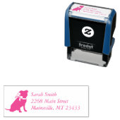 ピンクピットブルドッグベビーシャワー セルフインキングスタンプ (インサイチュ)