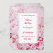 ピンクピモダンオニーブライダルシャワー 招待状 (正面/裏面)