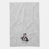 ピンクピンアップウィッチ キッチンタオル (縦)