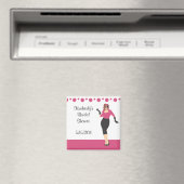 ピンクピンアップガールブライダルシャワーマグネットパーティーの好意 マグネット (インサイチュ (食洗機))