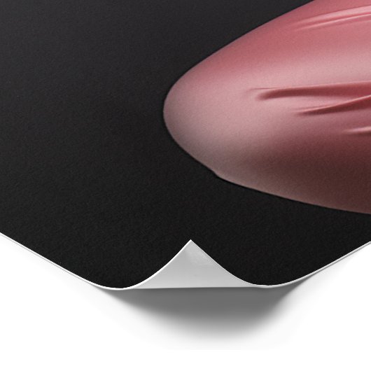 ピンクピンアップガールモデルポートレートオフィスウーマン ポスター (角)