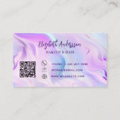 ピンクピンクのホログラフィーqrコード ロイヤリティカード (裏面)