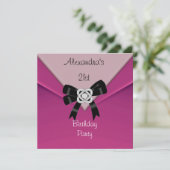 ピンクピンク21歳の誕生日パーティー招待状21 招待状 (スタンド正面)