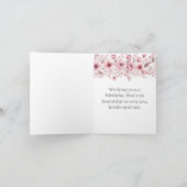 ピンクピーオンブーケ名前をカスタムする&文字ガールかわいらしズ カード (内部)