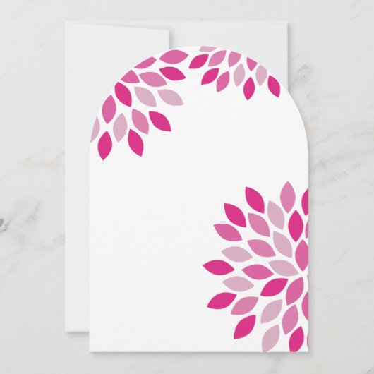 ピンクピーコックオーキッドハイシュフローラダリア結婚ズ 招待状 (裏面)