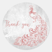 ピンクピーコックサンキュー ラウンドシール (正面)