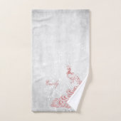 ピンクピーコックバスパーソナライズされたタオル バスタオルセット (ハンドタオル)