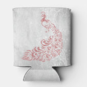 ピンクピーコックパーソナライズされたクーラーボックス 缶クーラー (裏面)