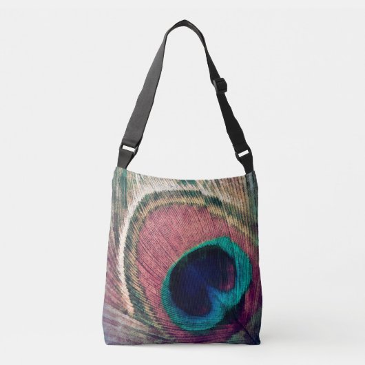 ピンクピーコックフェザーシック クロスボディバッグ (正面)