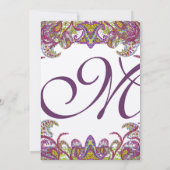 ピンクピーコックペイズリーギャツビー結婚式招待状 招待状 (裏面)