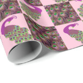 ピンクピーコックラッピング紙 ラッピングペーパー (ロールコーナー)