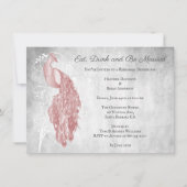 ピンクピーコックリハーサルディナー招待状 招待状 (正面)