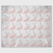 ピンクピーコックリーフ結婚つる植物の包装紙 ラッピングペーパー (フラット)