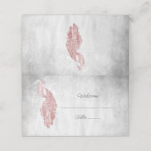 ピンクピーコック披露宴座席表 プレイスカード (外部開封)