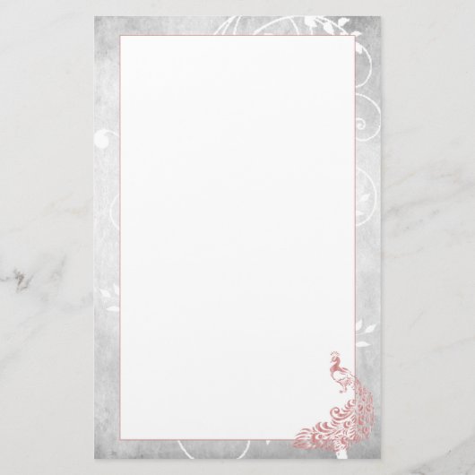 ピンクピーコック文房具 便箋 (裏面)