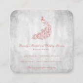 ピンクピーコッ結婚クとブライダルサービス スクエア名刺 (正面)