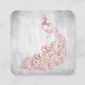 ピンクピーコッ結婚クとブライダルサービス スクエア名刺 (裏面)