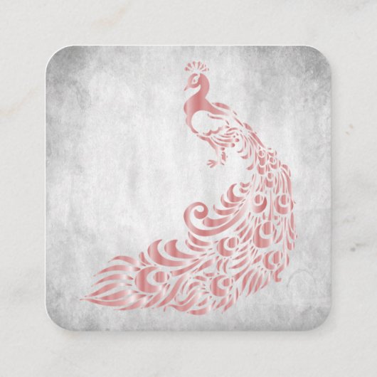 ピンクピーコッ結婚クとブライダルサービス スクエア名刺 (裏面)