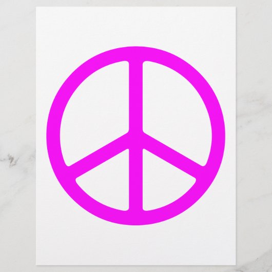 ピンクピースサインフライヤーテンプレート チラシ (正面)