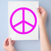 ピンクピースサインフライヤーテンプレート チラシ (手)