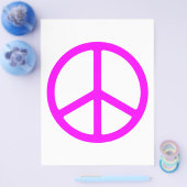 ピンクピースサインフライヤーテンプレート チラシ (シングル)