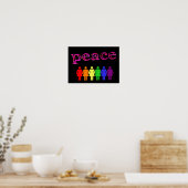 ピンクピースブラックLGBTQIA ポスター (キッチン)