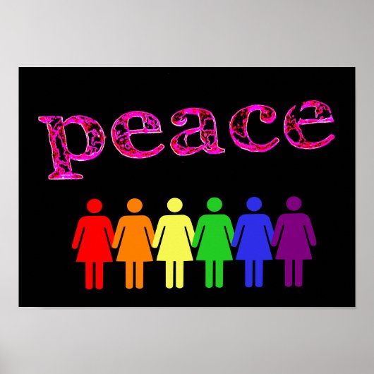 ピンクピースブラックLGBTQIA ポスター (正面)