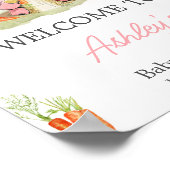 ピンクピーターうさぎ赤ちゃんシャワーへようこそ ポスター (角)