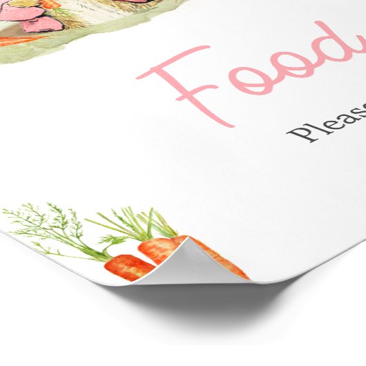 ピンクピーターうさぎ赤ちゃんシャワーフード ポスター (角)