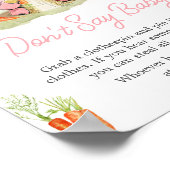 ピンクピーターうさぎ赤ちゃんシャワー言わないベビー ポスター (角)