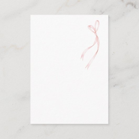 ピンクピーター・ザ・ラビットベアトリックス女の子ベビーシャワー エンクロージャーカード (裏面)