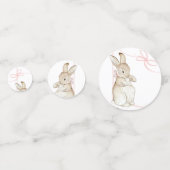 ピンクピーター・ザ・ラビットベアトリックス女の子ベビーシャワー コンフェッティ (正面)