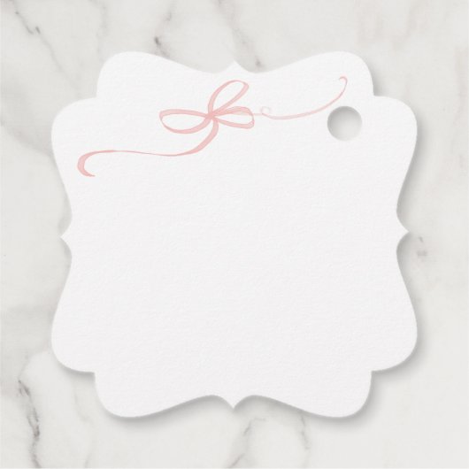 ピンクピーター・ザ・ラビットベアトリックス女の子ベビーシャワー フェイバータグ (裏面)