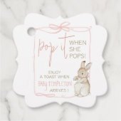 ピンクピーター・ザ・ラビットベアトリックス女の子ベビーシャワー フェイバータグ (正面)