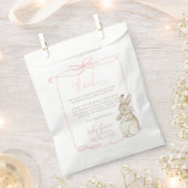 ピンクピーター・ザ・ラビットベアトリックス女の子ベビーシャワー フェイバーバッグ (クリップ留めされた状態)