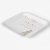 ピンクピーター・ザ・ラビットベアトリックス女の子ベビーシャワー ペーパープレート (傾斜あり)