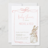 ピンクピーター・ザ・ラビットベアトリックス赤ちゃんシャワー 招待状 (正面)