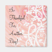 ピンクピーチつる植物フローラインスピレーショカスタムン マグネット (正面)