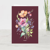 ピンクピーチイエロー開花イエローフォールディング招待状 招待状 (裏面)