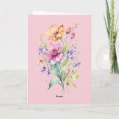 ピンクピーチイエロー開花イエローフォールディング招待状 招待状 (裏面)