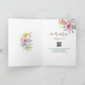 ピンクピーチイエロー開花イエローフォールディング招待状 招待状 (内部)