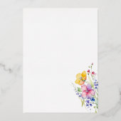 ピンクピーチイエロー開花フォイル招待状 箔招待状 (裏面)