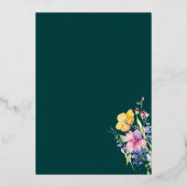 ピンクピーチイエロー開花フォイル招待状 箔招待状 (裏面)