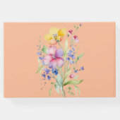 ピンクピーチイエロー開花結婚式招待状 ゲストブック (裏面)