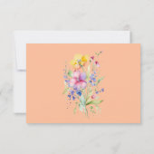 ピンクピーチイエロー開花RSVPカード 出欠カード (裏面)