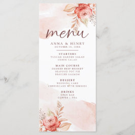 ピンクピーチウォーター葉カラーフローラ結婚ズ メニュー