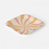 ピンクピーチオレンジスワール紙プレート ペーパープレート (傾斜あり)