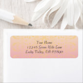 ピンクピーチカスタム差出人住所ラベルテンプレート ラベル (インサイチュ)