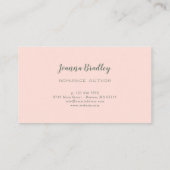 ピンクピーチグリーンフラワーつる植物 名刺 (裏面)